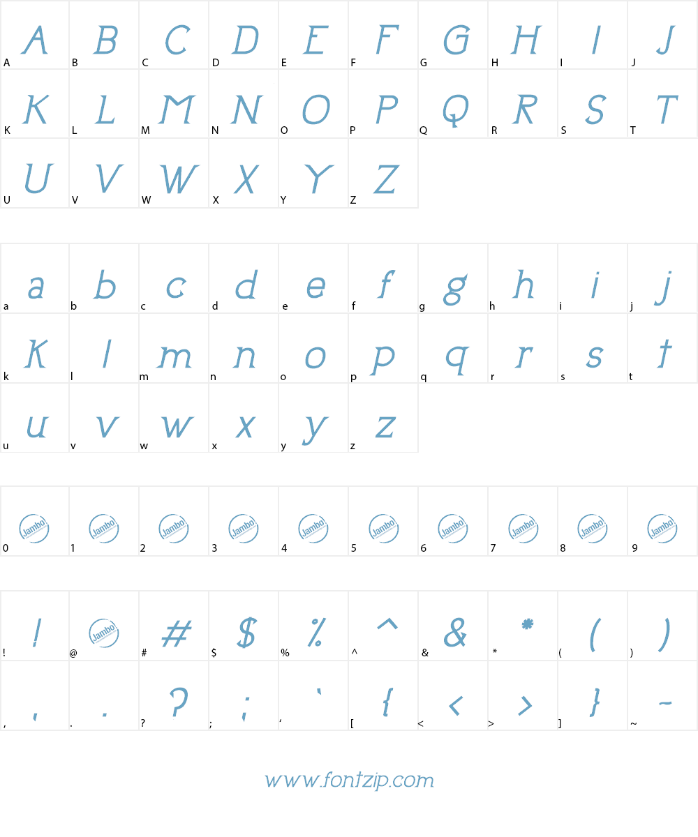 Uptown Elegance Font Character